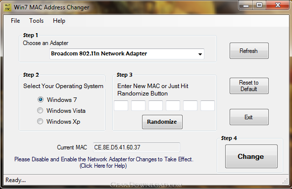mac address changer software free download for windows 7