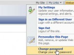 SharePoint Password Change Screenshot