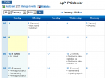 ApPHP Calendar - PHP Calendar Script. Screenshot