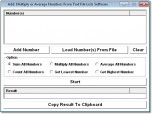 Add, Multiply or Average Numbers From Text File Li