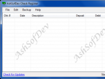 AshSofDev Check Register Screenshot